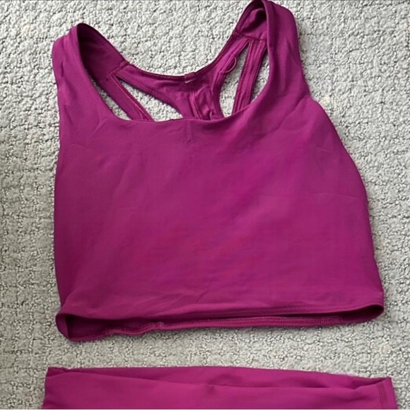 Lululemon Wunder under ripened raspberry biker shorts and top - Picture 3 of 4